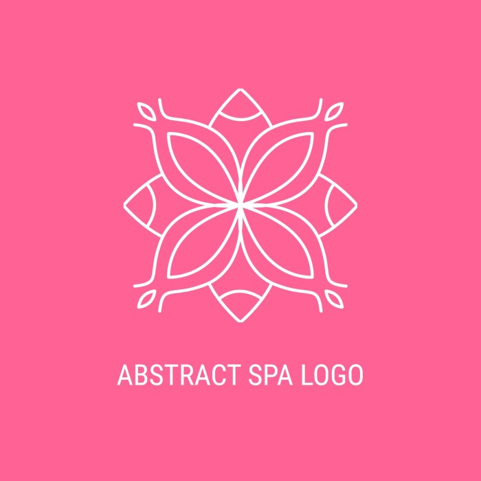 Logo Hawkins Spa flores abstractas geométricas template