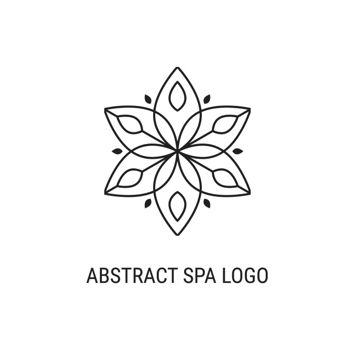 Logo Hawkins Spa flores abstractas geométricas template