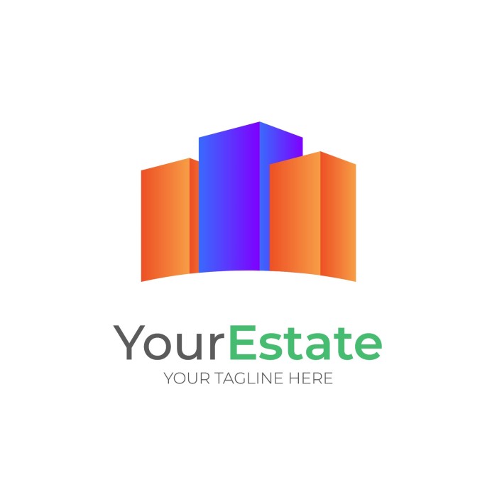 Gradient Vertical Bars Real Estate Logo template