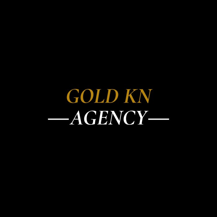 Logotipo minimalista de inmobiliaria Gold KN