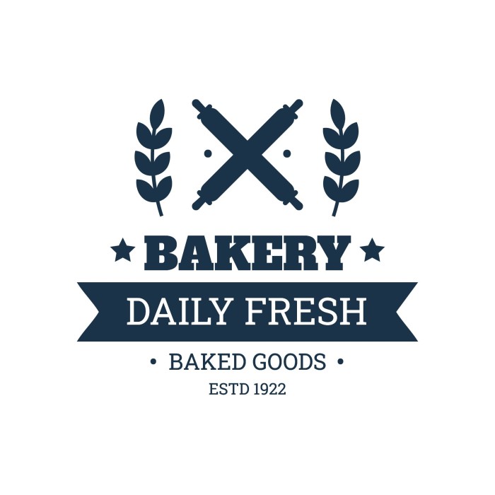 Blue Badge Bakery 1920 Logo template