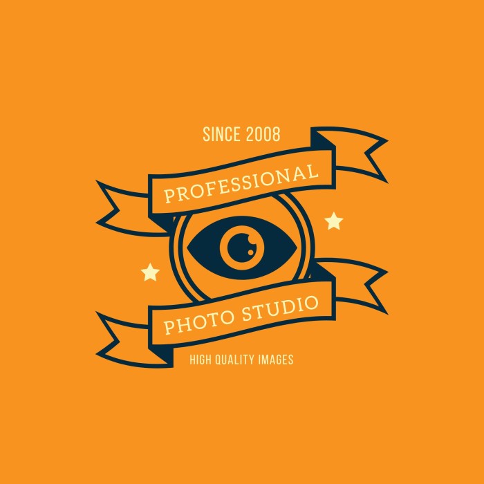 Logo profesional de fotografía en color naranja template