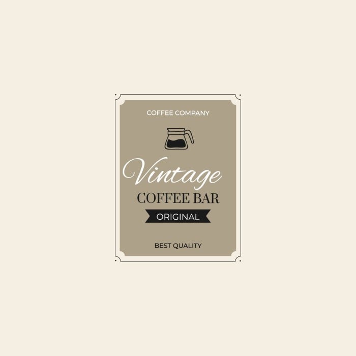 Vintage Coffee Bar Logo template