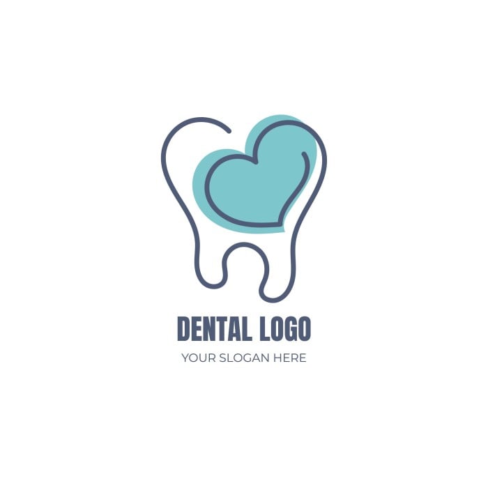 Logo dental simple dibujado a mano template