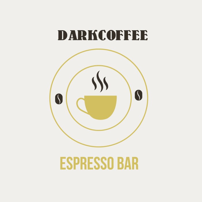 Monocolor Gold Coffee Shop Logo template