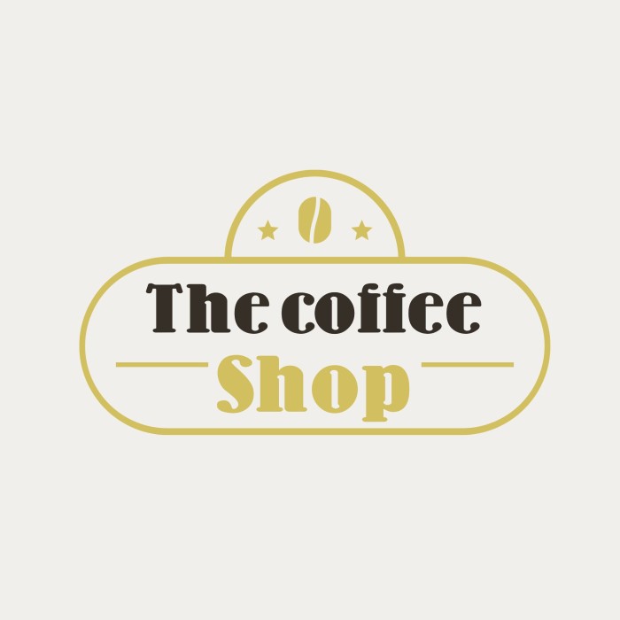 Monocolor Gold Coffee Shop Logo template