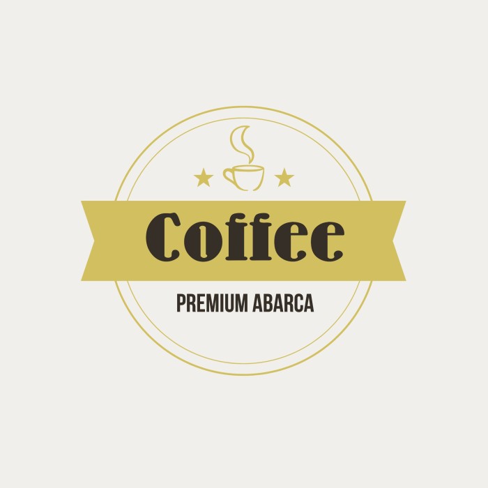 Logo de cafetería monocolor dorado template