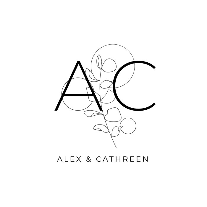 Elegant Linear Wedding Logo template