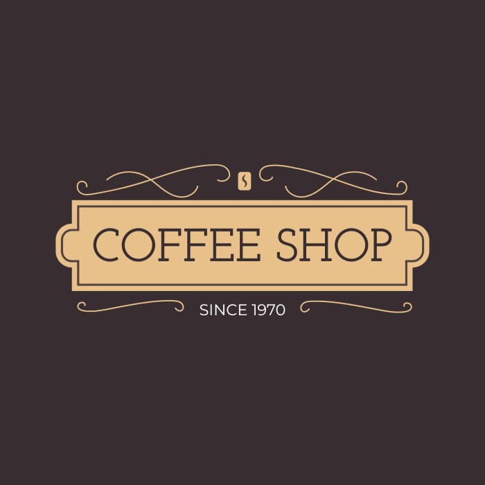 Logotipo de cafetería vintage simple