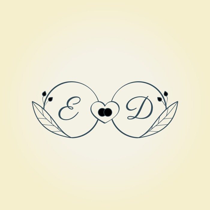 Logo de boda ornamental template