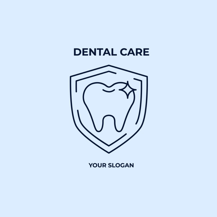 Logo linear de cuidado dental template