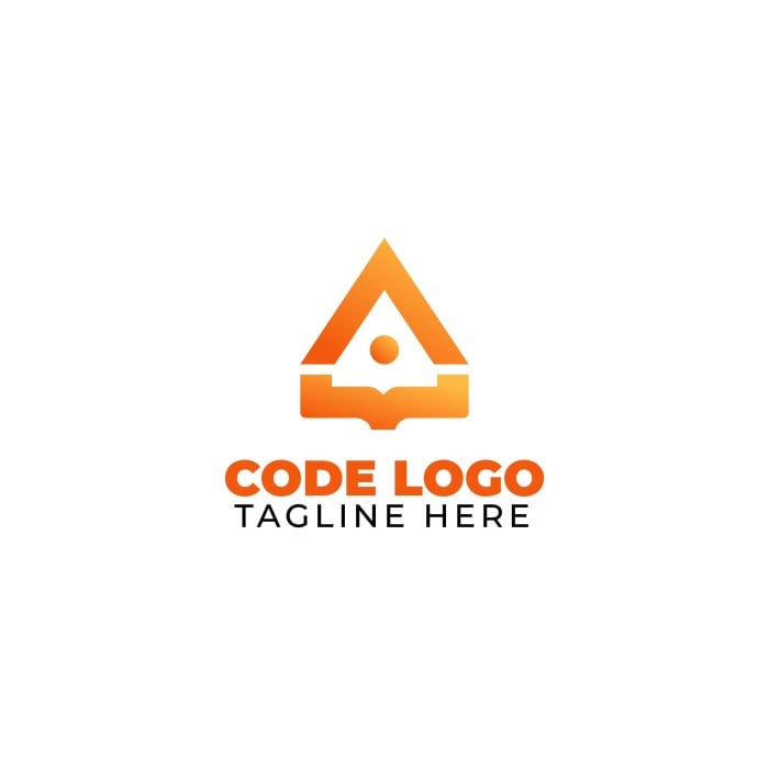 Gradient Orange Shapes Coding Logo template