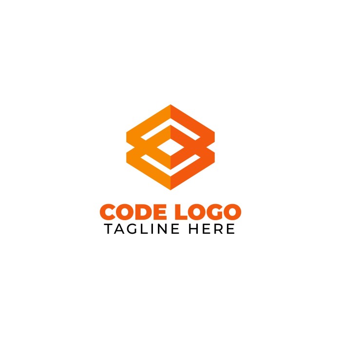 Gradient Orange Shapes Coding Logo template