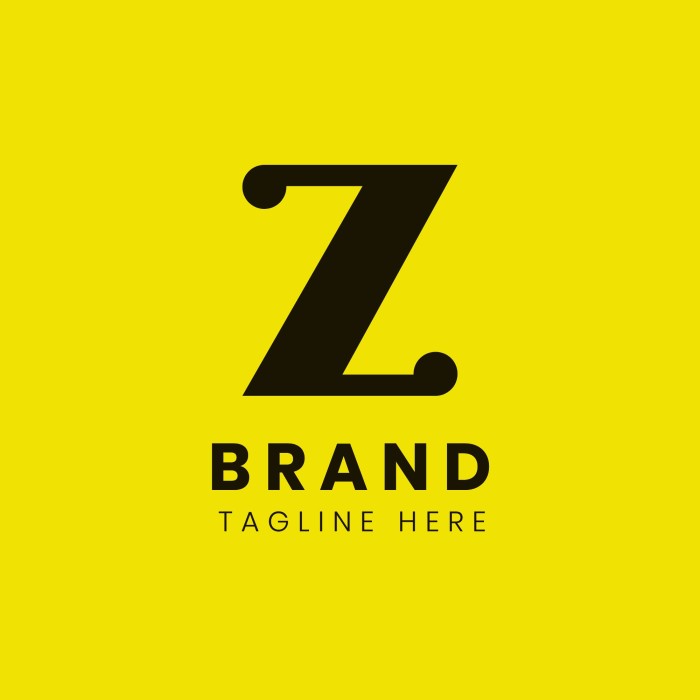 Logo moderno de inicial Z amarillo template