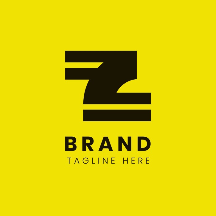 Modern Yellow Initial Z Logo template