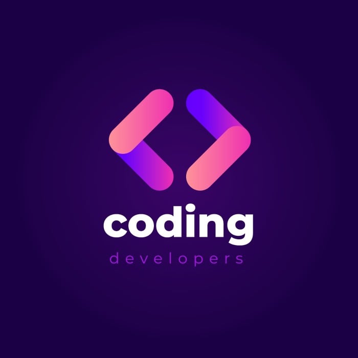 Gradient Developers Pink Coding Logo template