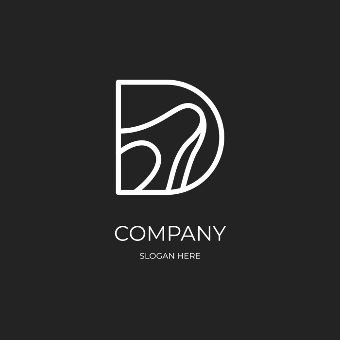 Modern Geometric D Initial Logo template