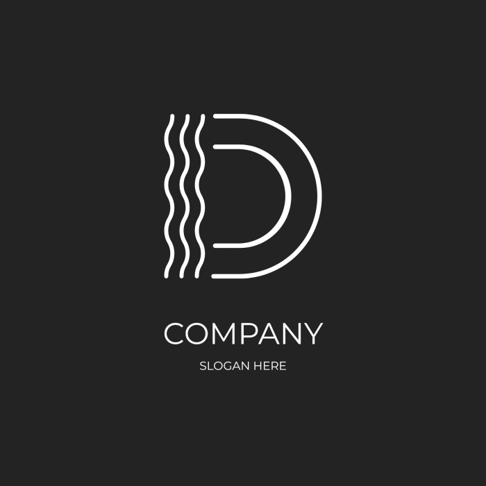 Modern Geometric D Initial Logo template