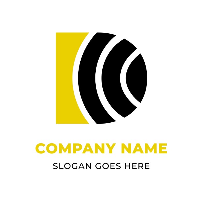 Modern Yellow D Initial Logo template