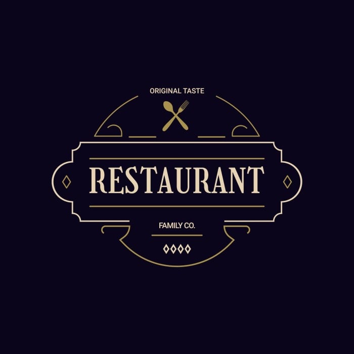 Vintage Elegant Linear Restaurant Logo