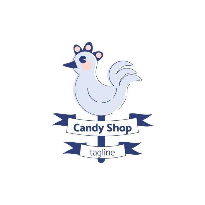 Cute Duotone Candy Shop Logo template