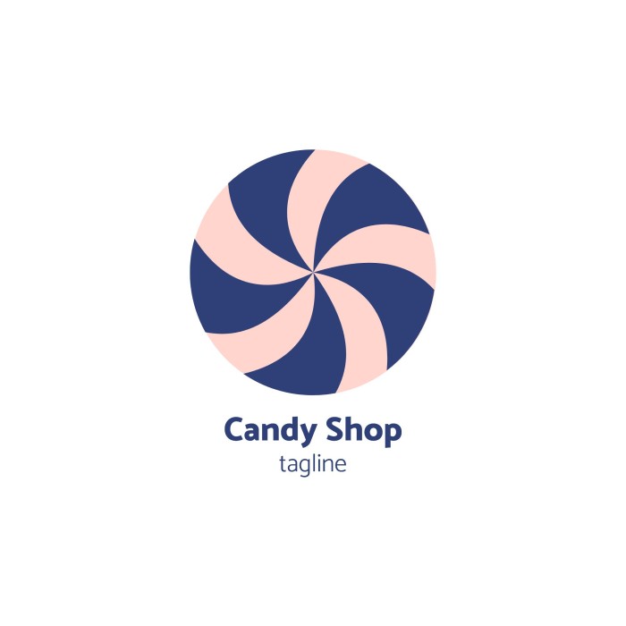 Cute Duotone Candy Shop Logo template