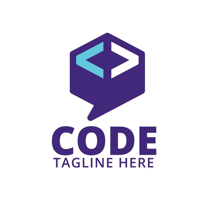 Geometric Purple Coding Logo template