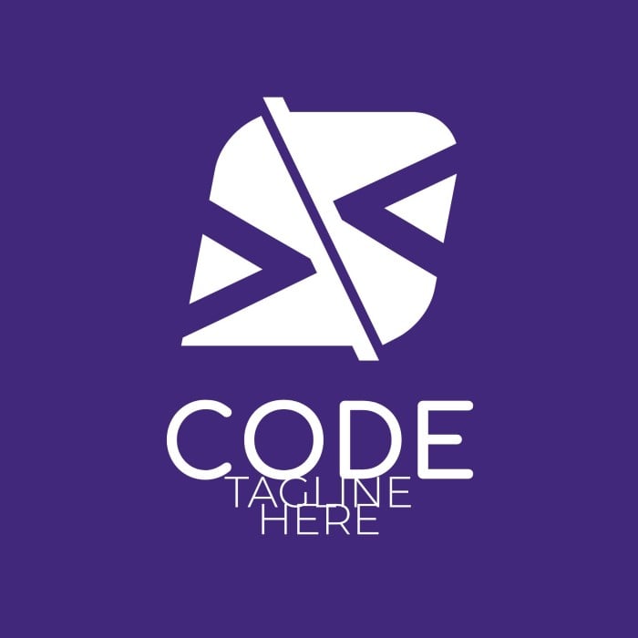 Geometric Purple Coding Logo template