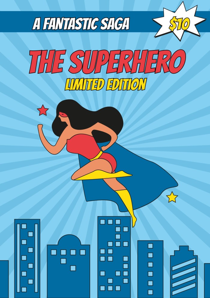 Design this Vintage Superheroes Comic Book Cover template for free