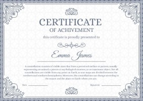 Ornamental Pattern E. James Certificate Template