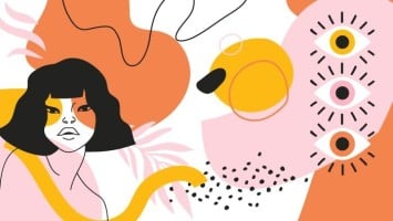 Abstract Femme Hand-drawn Wallpaper Template