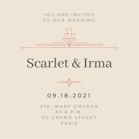 Elegante invitación de boda Duotono Scarlet & Irma Plantilla