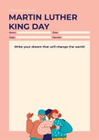 Hand-drawn Martin Luther King Day Writing Worksheet Template