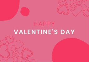 Tarjeta de San Valentín Garabato Rosa Plantilla