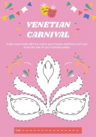 Venetian Carnival Mask Worksheet Template