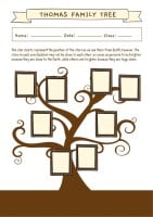 Hoja de ejercicios de árbol genealógico Thomas a mano Plantilla