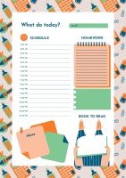 Planificador Diario Educativo con estampado creativo Plantilla