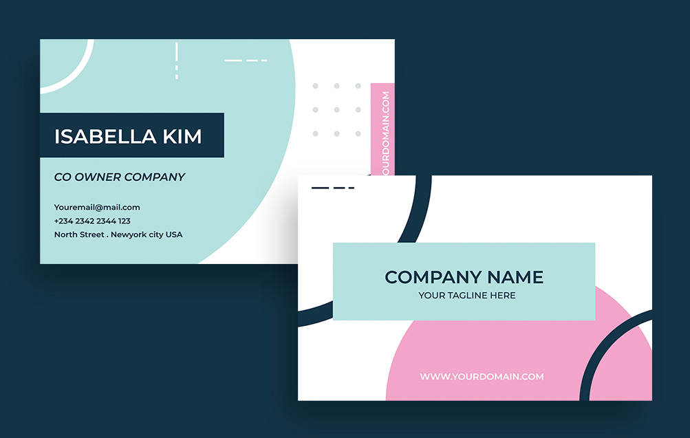Design Online This Geometric Simple Co Owner Company Business Card Layout