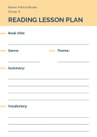 Simple Reading General Lesson Plan Template