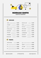 Lista de precios de diseño moderno Norman Plantilla