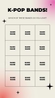 Modern Kpop Bands Bingo Instagram Story Template