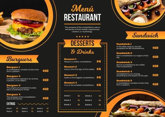 Fast Food Menu Card Design