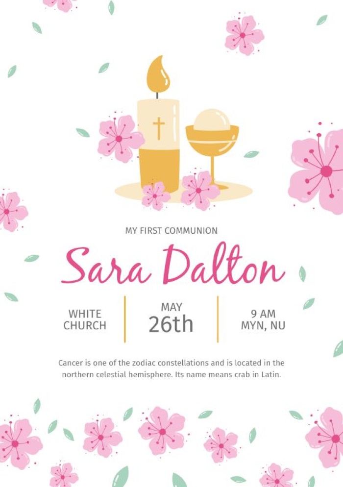 Holy Communion Invitation Design Template Vector Image 58 OFF Holy Communion Invitation Design Template Vector Image 58 OFF