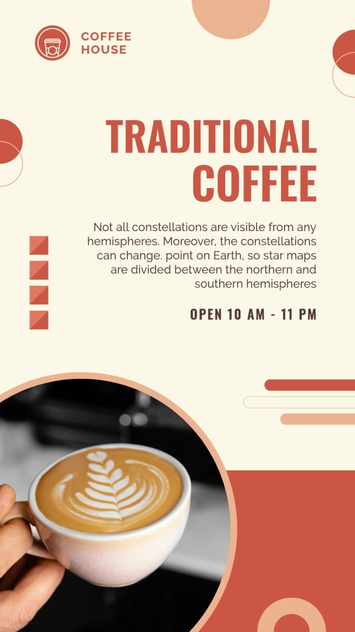 Geometric Red Traditional Coffee Shop Instagram Story template