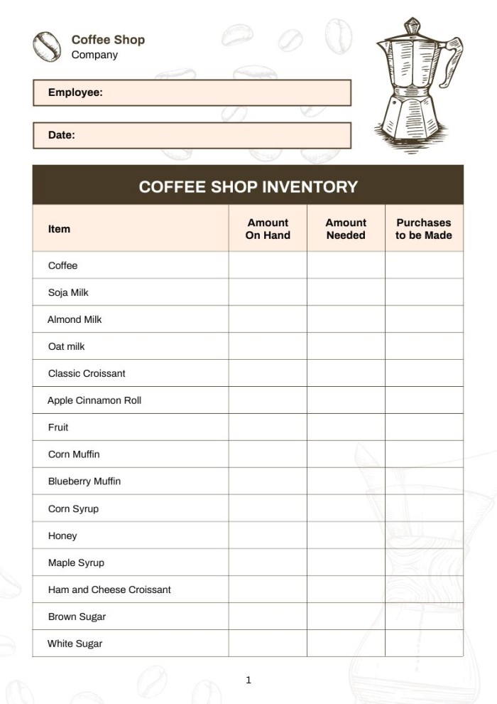 Edit And Download This Simple Inventory Checklist Template