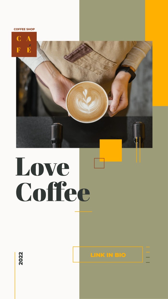 Geometric Elegant Love Coffee Shop Instagram Story template