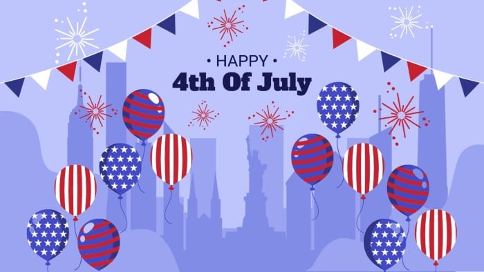 Creative Duotone 4th July Zoom Background template