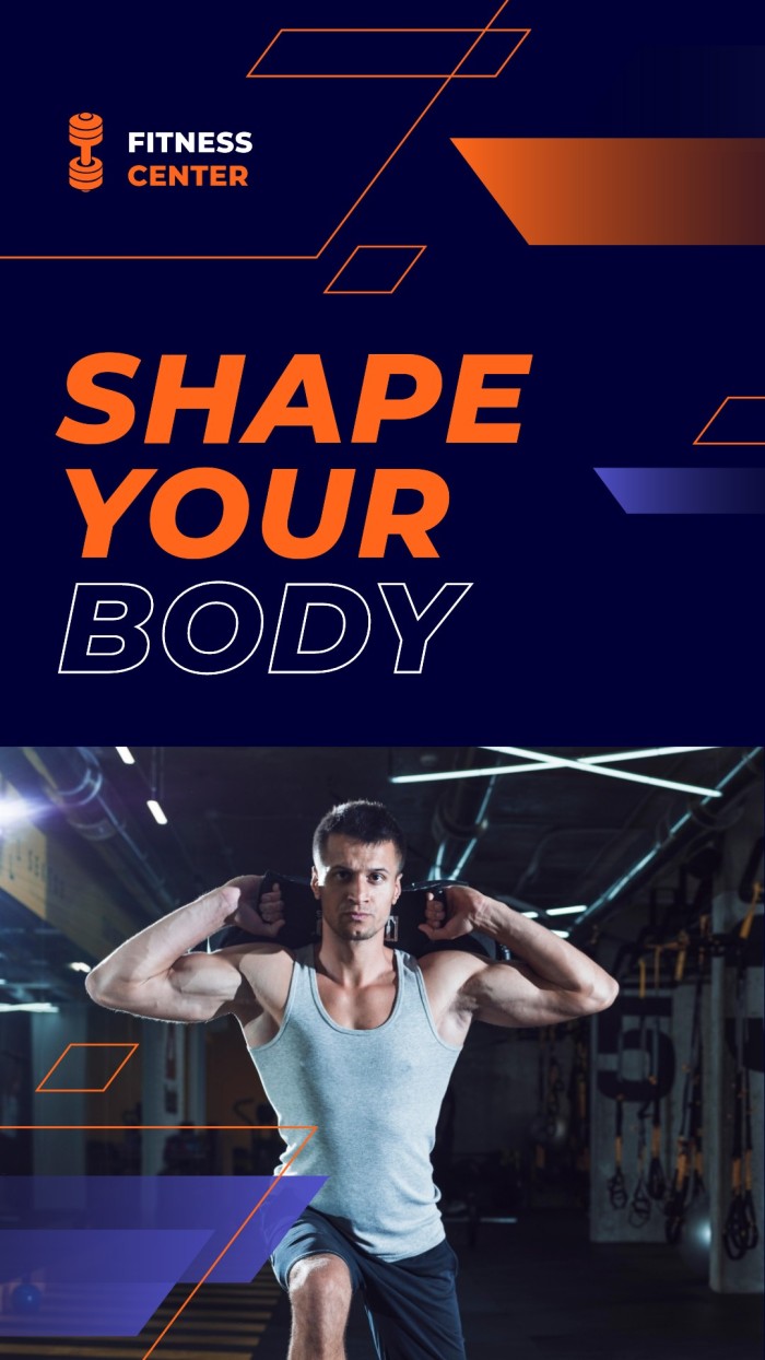 Duotone Geometric Personal Trainer Shape your Body Instagram Story template