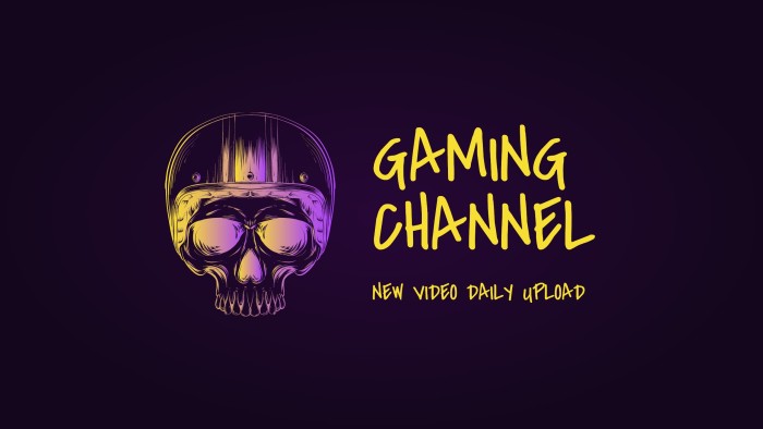 Hand-drawn Dark Skulls Youtube Channel Art template