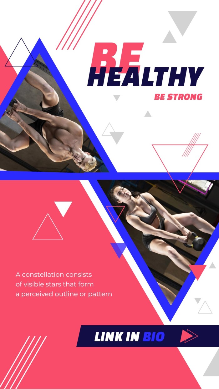 Geometric Triangles Personal Trainer Instagram Story template